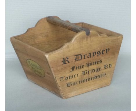 A group of large assorted wooden vintage style trug crates, with painted lettering, 23x34x25cm. (4)