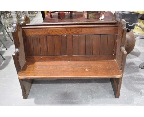 Panel back wooden pews.