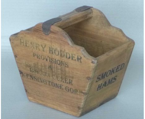 A group of assorted small wooden vintage style trug crates, with painted lettering, 18x15x13cm. (6)