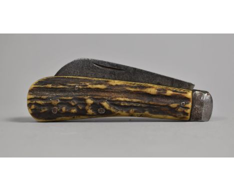 A Vintage Pruning Knife with Stag Horn Scales 
