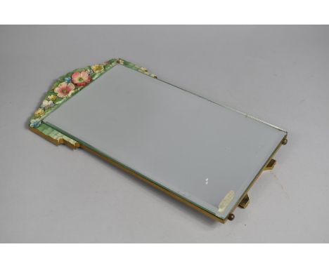 A Vintage Rectangular Easel Back Barbola Mirror, 41cms High 