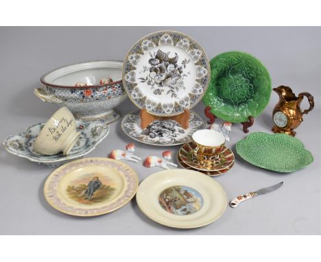 A Collection of Various 19th and 20th Century Ceramics to Comprise Leafware Plate, Transfer Printed Prattware Plates, Moresqu