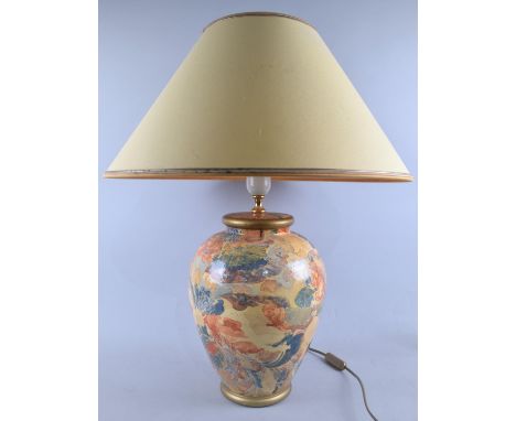 A Large Modern Vase Shaped Table Lamp and Shade, Overall Height 68cms 