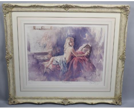 A Framed Limited Edition Gordon King Print, Contemplation, Signed and Numbered 62/195, 60x47cm 