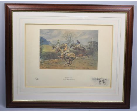 A Framed Snaffles Print, Sandown - Asking 'em the Question, Signed, 67x49cm 