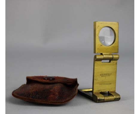 A Vintage Brass Folding Pocket Magnifier 