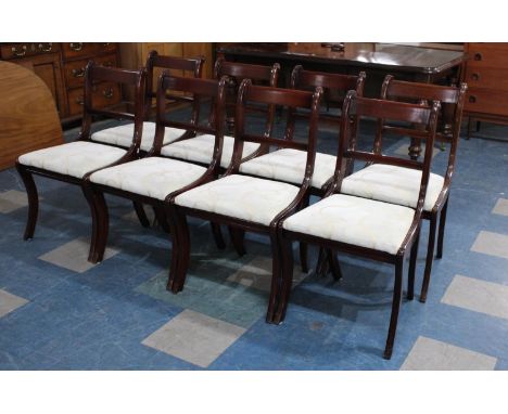 A Set of Six Reproduction Mahogany Ladder Back Dining Chairs 