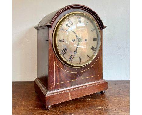 An early 20th century eight day mahogany musical repeating bracket clock in the George III style - 1920s, the silvered 7½in R