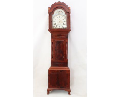 A mid-19th century Welsh mahogany eight day longcase clock with moonphase by William Meredith of Merthyr Tydvil [Tydfil] - th