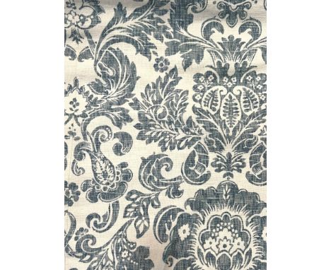 One pair of handmade curtains in Lewis & Wood ‘Bruno’ design - the heavy linen blend fabric with large scale duck egg blue/gr