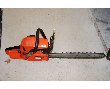 A Parker PCS5800 chainsaw, chain brake working, had good compression at the time of lotting.