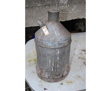 A metal screw-top galvanised flask/fuel can, 22'' high, approx.