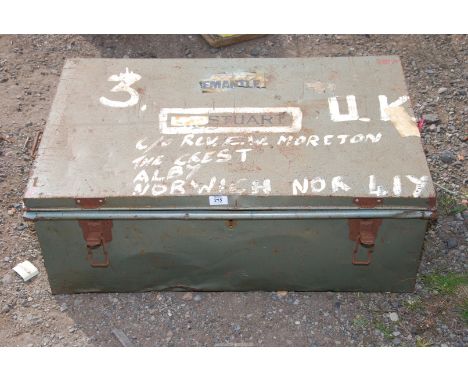A metal trunk.