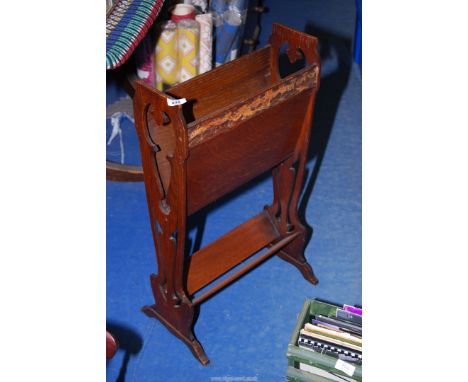 A book trough with fretwork ends.