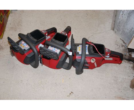 Three Mountfield battery operated chainsaw Motors.