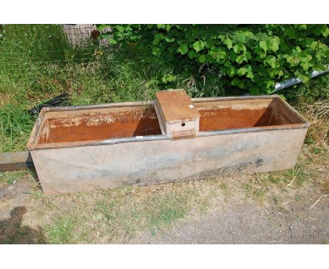 A galvanised field water trough, 6' x 19" deep x 16" high, (holds water).