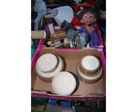 A Shire horse, skeleton, a/f. puppet, china Denby etc.