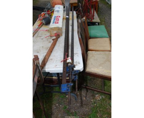 Three long sash clamps, 89''.