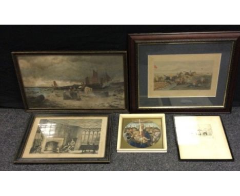 Prints - H Cecil Newman, by and after, Horse Guards, etching, signed, 9/50, 14cm x 16.5cm;  G C Hunt &amp; Sons hand tinted l