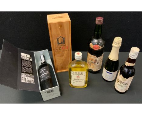 Wines &amp; Sprits - Portal 2003 vintage port, wooden case;  Dows 1998 bicentenary 1798-1998, boxed;  Commanderie St John 192