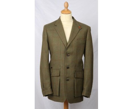 PURDEY Gun & Rifle Makers Gentleman's technical green tweed Norfolk shooting jacket. Bembridge (RRP £725) 42" RegularConditio