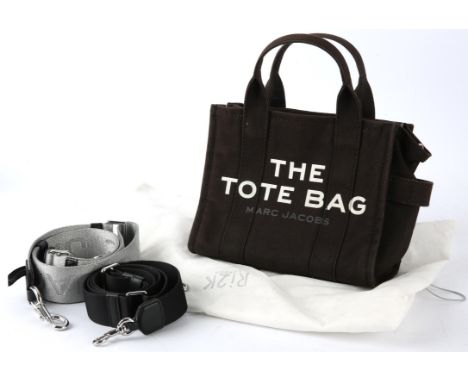 MARC JACOBS "The Tote Bag" canvas handbag with silver coloured hardware, two canvas straps and Ri-2K dust bag. (Approx. measu
