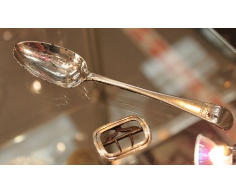 Georgian silver spoon and buckle