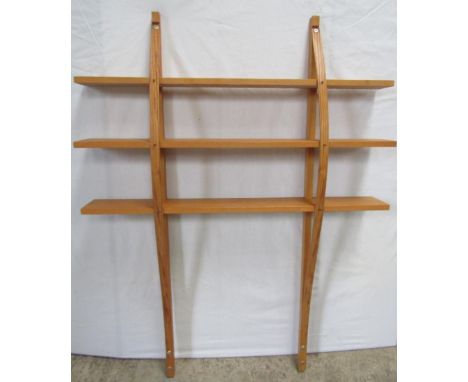 MANNER OF DAVID COLWELL: THREE TIER SHELF, 131cm H x 100.5cm, length x 17cm D 