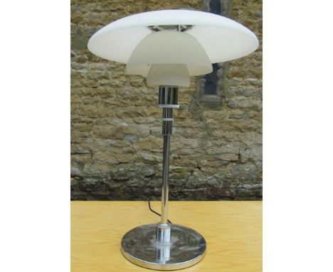 LOUIS POULSEN: A TABLE LAMP, model no. PH4 1/2-3 1/2, designed by Poul Henningsen, with opaque glass shade 61.5cm 