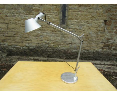 M DE LUCCHI &amp; G FASSINA: AN ARTEMIDE TOLOMEO MINI CHROME PLATED ANGLEPOISE DESK LAMP 