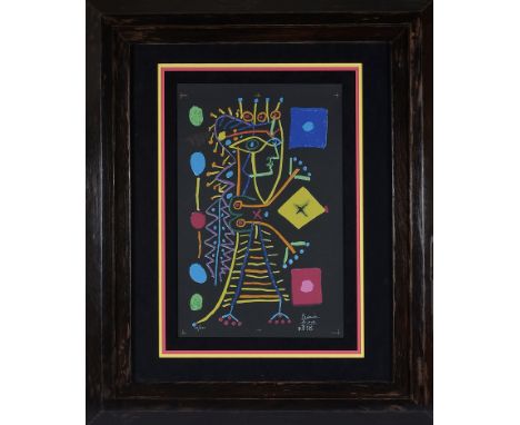 Pablo Picasso (Spanish, 1881-1973):Jacqueline, colour lithograph, 1960, on black paper, hand signed & numbered 52/100, H 53 x