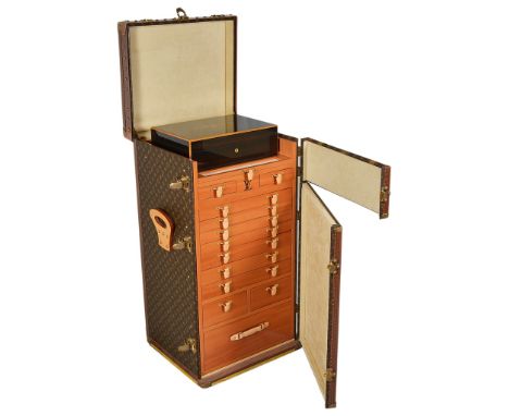 A Louis Vuitton Cigar Trunk/Humidor:A Louis Vuitton humidor trunk capable of holding 1000 cigars. The 'Malle Cigares' is base