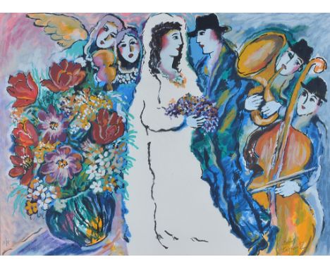 Zamy Steynovitz (Israeli/Polish, 1951-2000):A marriage ceremony, lithograph, artist's proof, hand signed in pencil, H 68 x W 
