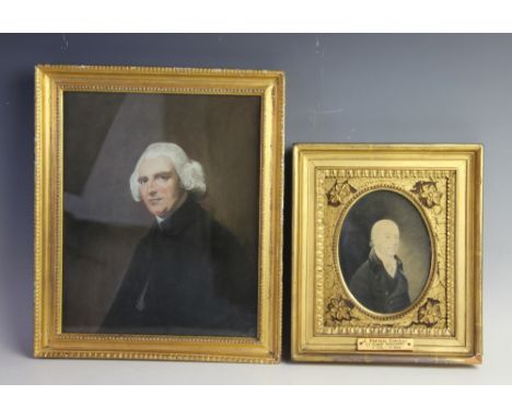English School (early 19th century), Watercolour on paper, Oval portrait of J.Potter Conway of Lower Soughton (1757-1836), Gl