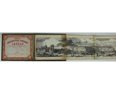LEIGHTON (G), GRAND ARCHITECTURAL PANORAMA OF LONDON, concertina engraving in gilt decorated cover, London, Whitelaw, 1849 (1
