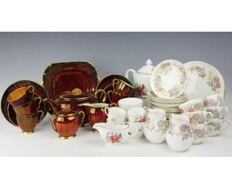 An assortment of tea and coffee services to include a Royal Worcester Lynbrook coffee service for six, a Carlton Ware Rouge R