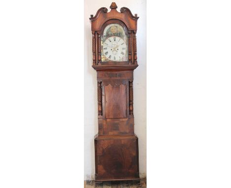 An early 19th century mahogany eight day longcase clock, the painted Roman numeral dial signed Robert Jones Liverpool, the co