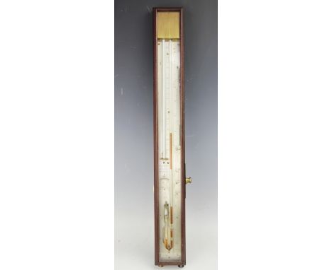 A 19th century Scottish mahogany Sympiesometer, the silvered dial signed Adie & Son Edinburgh, No 1978, with side adjustor, a