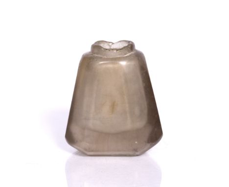 Fatimid rock crystal flask 12th-14th Century the octagonal body of tapering form 5.5cm high