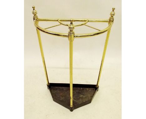 A brass demi-lune stick stand 