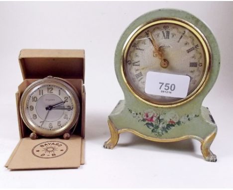 A Bayar vintage small clock and another mantel clock