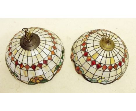 A pair of mid 20th century Tiffany style lamp shades 