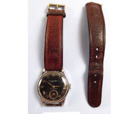 An IWC Schaffhausen gentleman's 'anti-magnetic wrist watch with black dial and luminous numbers