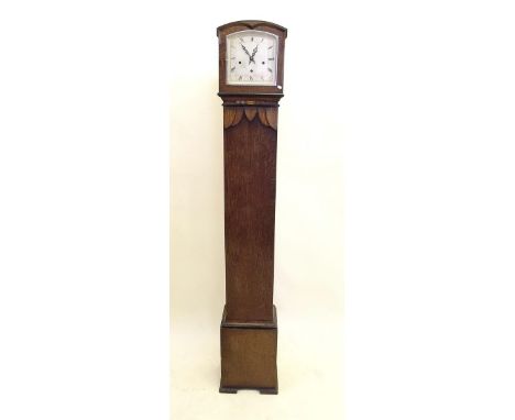 An oak grandmother clock with key by Enfield 