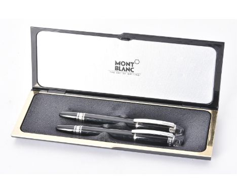 
	
		Montblanc, Starwalker, a black fountain pen, the black cap and barrel with polished trim, the cap end with a floating Mo