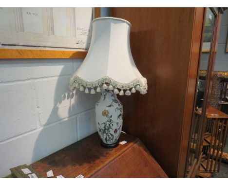 A Chinese table lamp base of vase form