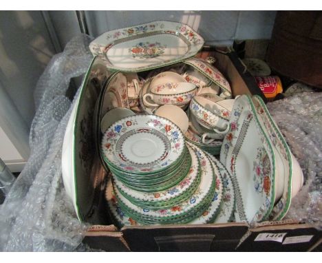 A box of Copeland Spode 'Chinese Rose dinnerware