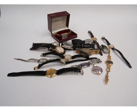 A bag of assorted wristwatches including cased Rotary gents and Disney examples