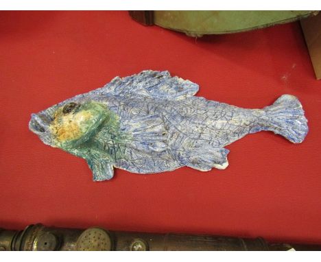 A Mary Wyatt sculptural ceramic fish, 34cm long