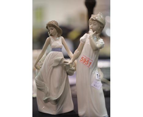 Two Large Nao Girl Figurines. P&amp;P Group 3 (£25+VAT for the first lot and £5+VAT for subsequent lots) 